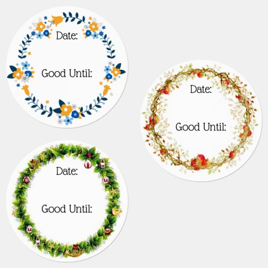 季節リース国スタイル防水食品 ラベル (グループ)