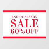 季節外れ営業店割引オフ ウィンドウサイン (シート)