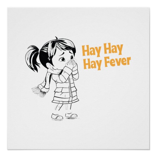 季節性アレルギー：干し草、干し草、花粉症。 ポスター (正面)