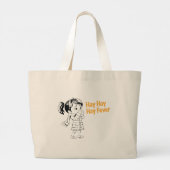 季節性アレルギー：干し草、干し草、花粉症。 ラージトートバッグ (裏面)