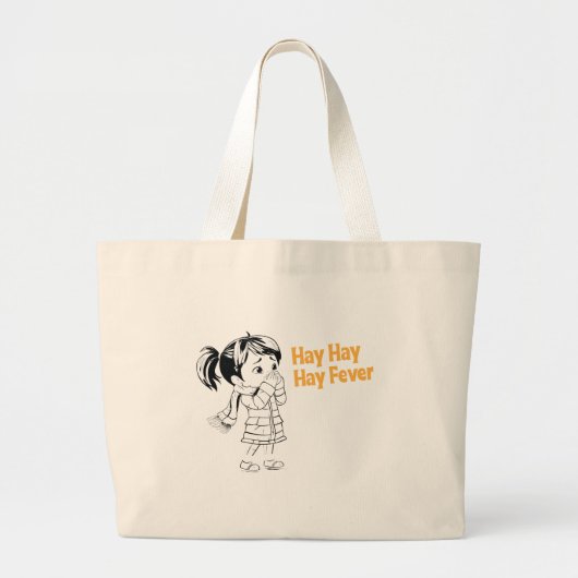 季節性アレルギー：干し草、干し草、花粉症。 ラージトートバッグ (正面)