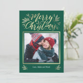 季節感のグローの編集可能カラークリスマスカード シーズンカード (スタンド正面)