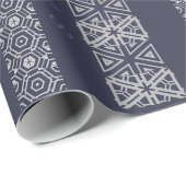 季節的なオーナメントの青い銀製のCostumの挨拶 ラッピングペーパー (ロールコーナー)