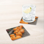 季節的なカボチャ収穫 スクエアペーパーコースター (インサイチュ)