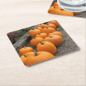 季節的なカボチャ収穫 スクエアペーパーコースター (アングル)