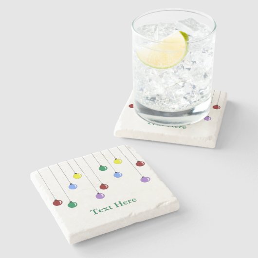 季節的なクリスマスの装飾 ストーンコースター (横)