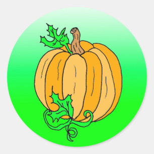 季節的なハロウィンのカボチャライムグリーンの秋 ラウンドシール