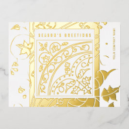 季節的な挨拶エレガントのモダンクラシック 箔シーズンポストカード