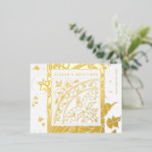 季節的な挨拶エレガントのモダンクラシック 箔シーズンポストカード (立ち正面)