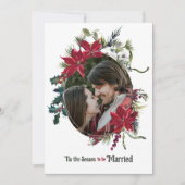 季節的な結婚したフローラ写結婚真 招待状 (正面)