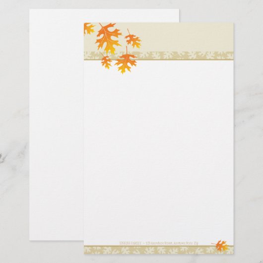 季節的なNOTEPAPER:: macheの葉3 便箋 (正面/裏面)