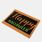 季節秋グリーンオレンジハッピーハローウィン ドアマット (アングル)