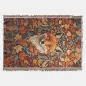 季節紅葉レッドキツネ顔 スローブランケット (正面)