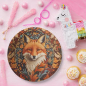 季節紅葉レッドキツネ顔 ペーパープレート (パーティー)