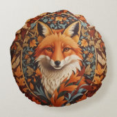 季節紅葉レッドキツネ顔 ラウンドクッション (裏面)