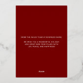 季節限定ビジネスフォイルホリデーカード 箔シーズンカード (裏面)