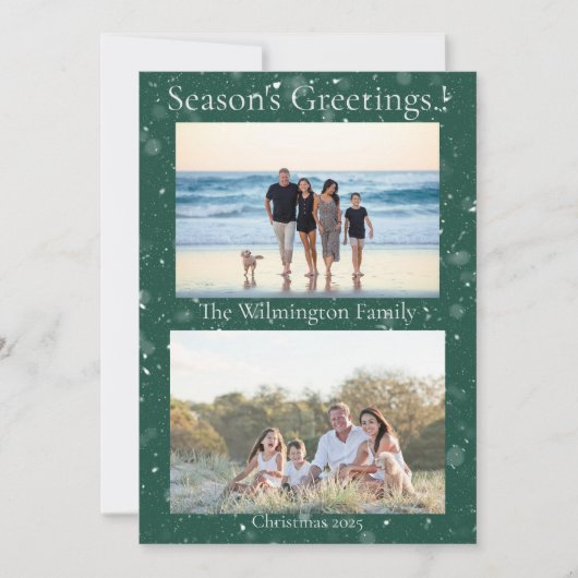 季節限定家族フォトクリスマスフラットカード カード (正面)