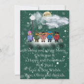 季節限定家族フォトクリスマスフラットカード カード (裏面)