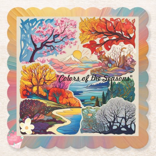 季節鮮やか色 ペーパーコースター (正面)