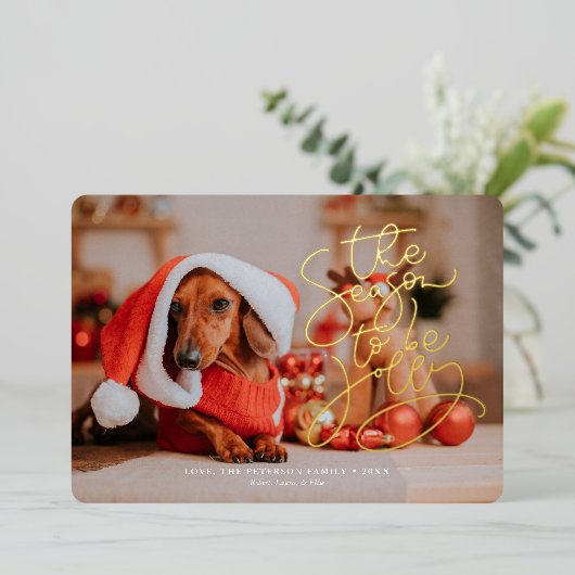 「季節」の写真すてきのカスタムクリスマス 箔シーズンカード (立ち正面)