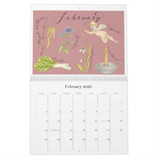 季節 カレンダー (2月 2026)