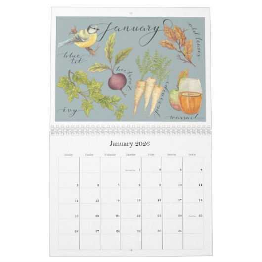 季節 カレンダー (1月 2026)