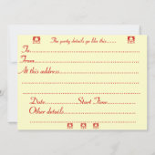 孤およびウサギの雪場面chrismasの招待 招待状 (裏面)