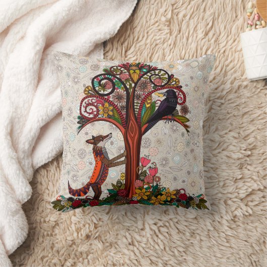 孤およびカラス クッション (ブランケット)