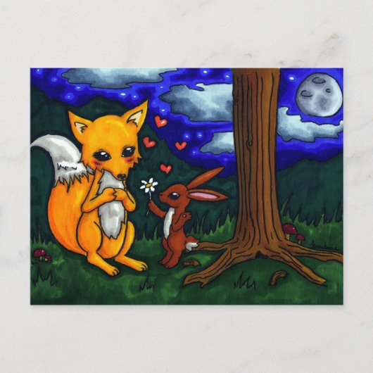 孤およびノウサギのラブストーリー ポストカード (正面)