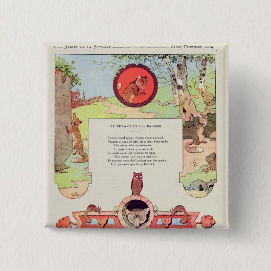 孤およびブドウ 缶バッジ (正面)