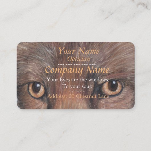 孤の写真は元の芸術の眼鏡技師を注目します 名刺 (正面)