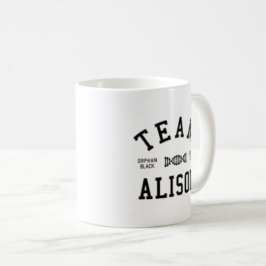 孤児の黒いチームアリソン コーヒーマグカップ (正面右)