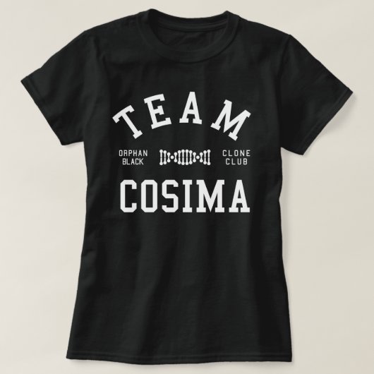 孤児の黒いチームCosima Tシャツ (デザイン正面)