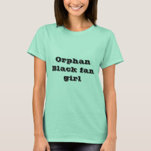 孤児の黒いファンの女の子のTシャツ Tシャツ