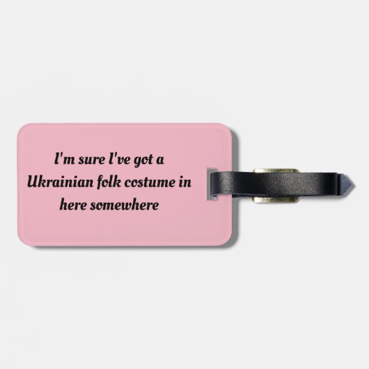 孤児の黒い引用文私は本当にウクライナの民俗衣裳です ラゲッジタグ (裏面横)