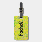 孤児の黒い抽象美術の黄色からのレイチェル ラゲッジタグ (正面縦)