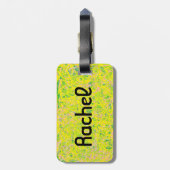 孤児の黒い抽象美術の黄色からのレイチェル ラゲッジタグ (裏面縦)