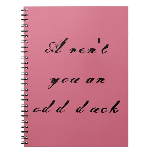 孤児の黒いarentからのFelixの引用文異様なduc ノートブック (正面)