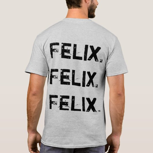 孤児の黒いFelixの引用文のTシャツ Tシャツ (裏面)
