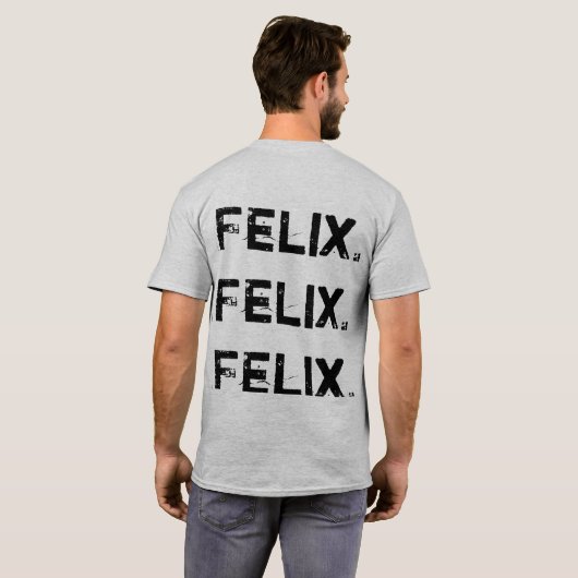 孤児の黒いFelixの引用文のTシャツ Tシャツ (裏面フル)