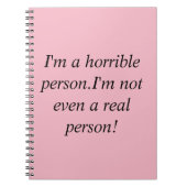 孤児の黒く恐ろしい人からのアリソンの引用文 ノートブック (正面)