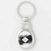 孤児の黒く黒い水彩画 キーホルダー (正面)