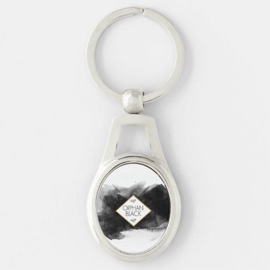 孤児の黒く黒い水彩画 キーホルダー (正面)