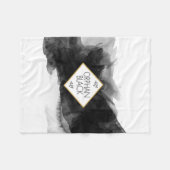 孤児の黒く黒い水彩画 フリースブランケット (正面(横))