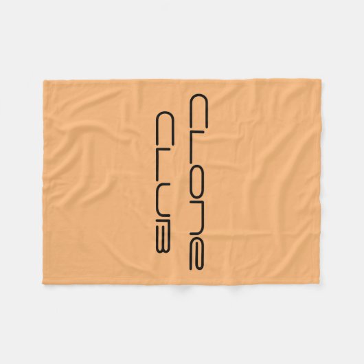 孤児の黒く、幾何学的なフォントからのクラブをクローンとして作って下さい フリースブランケット (正面(横))