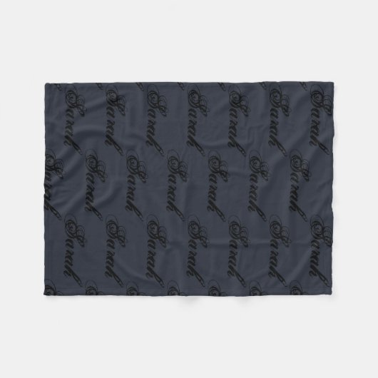 孤児の黒く、素朴な原稿パターンからのサラ フリースブランケット (正面(横))