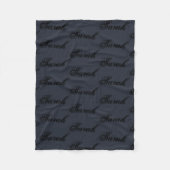 孤児の黒く、素朴な原稿パターンからのサラ フリースブランケット (正面)