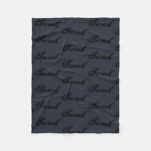 孤児の黒く、素朴な原稿パターンからのサラ フリースブランケット (正面)