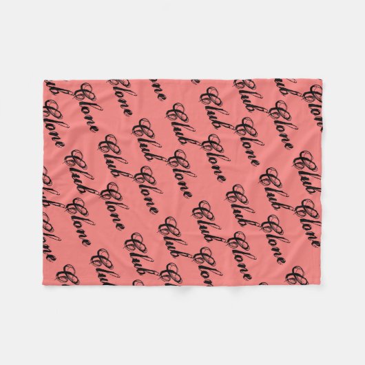 孤児の黒く、素朴な原稿、パターンからのクラブをクローンとして作って下さい フリースブランケット (正面(横))