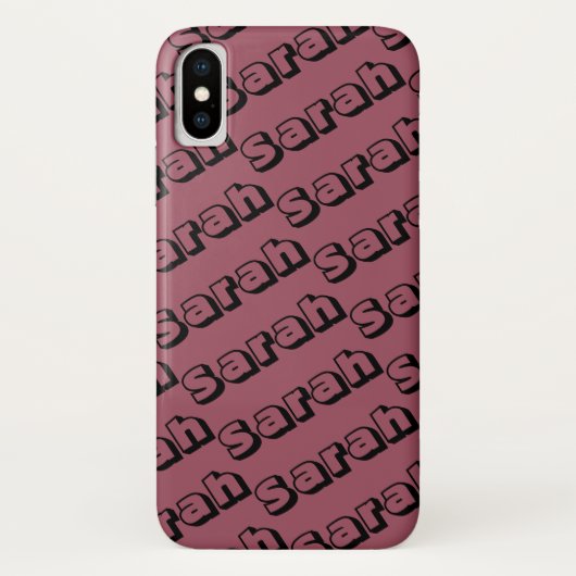 孤児の黒の開いたフォントの繰り返しパターンからのサラ Case-Mate iPhoneケース (裏面)